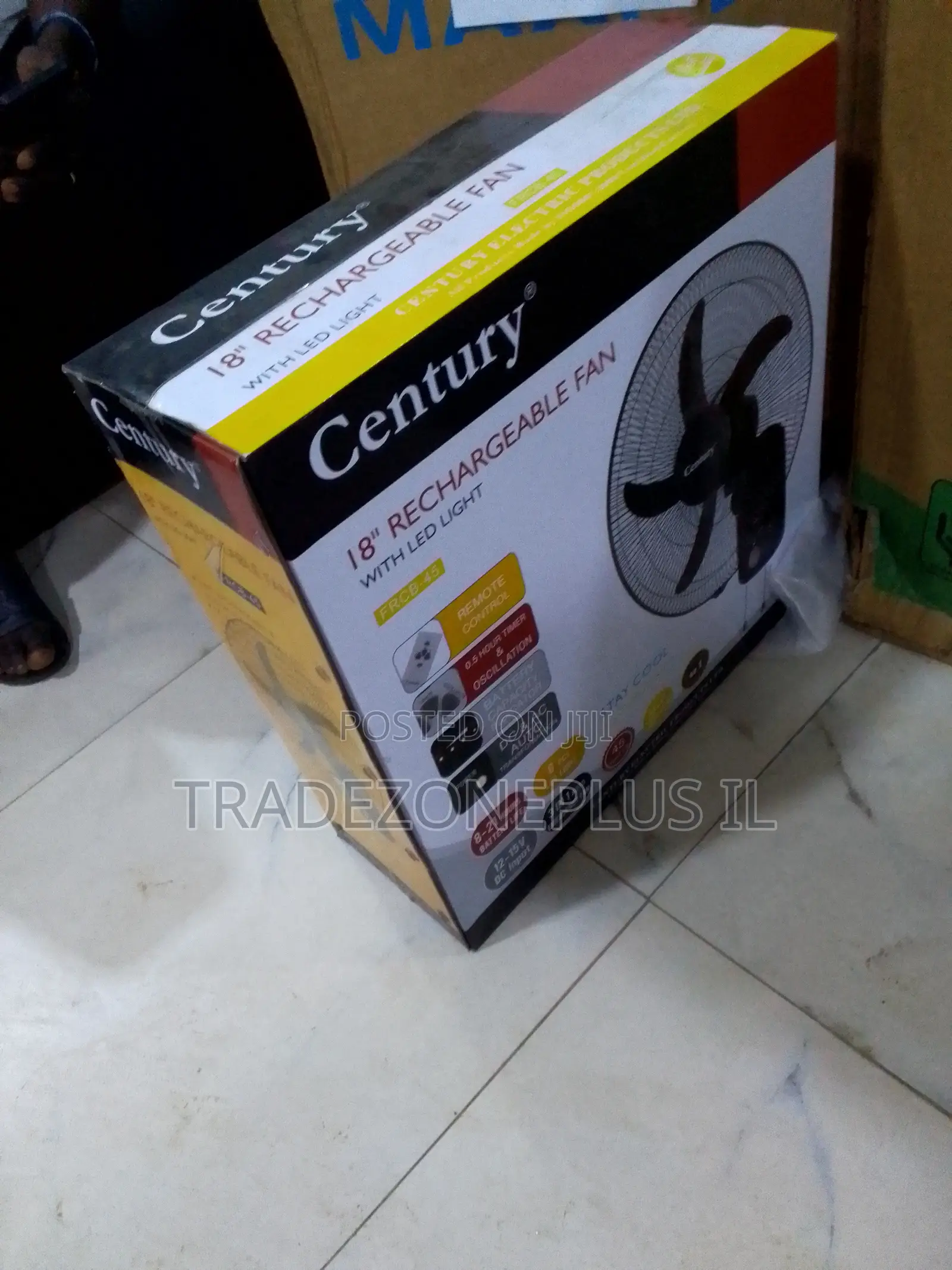 Century Rechargeable Fan With Battery Display