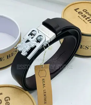 Burberry Pure Leather Brown Leather Unisex Waist Belt
