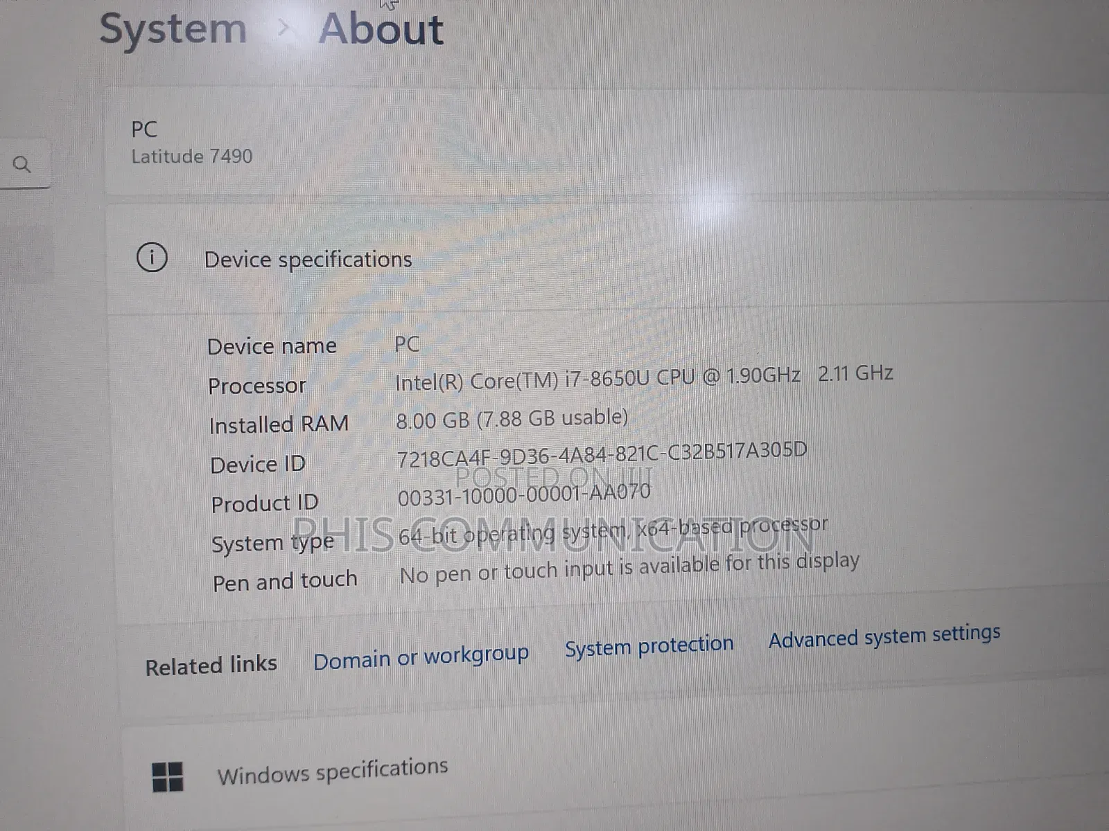 Laptop Dell Latitude 7490 8GB Intel Core i7 SSD 256GB