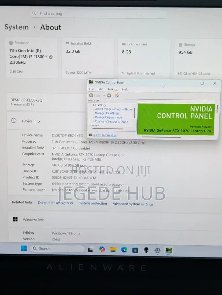 Laptop Dell 32GB Intel Core i7 SSD 1T
