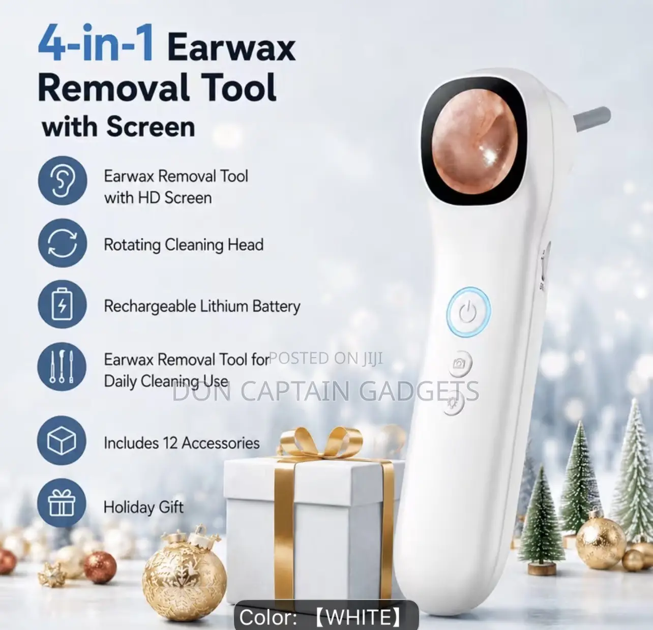 4-in-1 HD Visible Earwax Cleaning Tool, Screen-Equipped Ear Cleaner