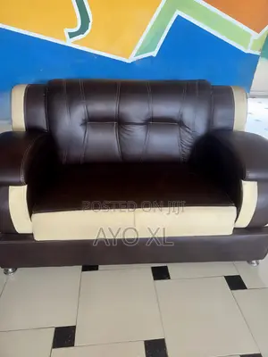Quality Brown Cream Leather Sofa Set in Great Condition