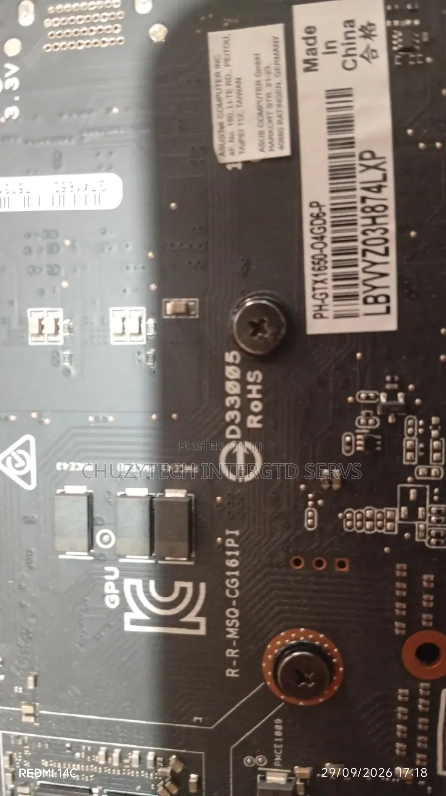 GeForce GTX 4gb 1650 Ddr6