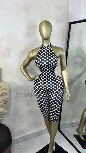 Polka Dot Halter Neck Backless Jumpsuit