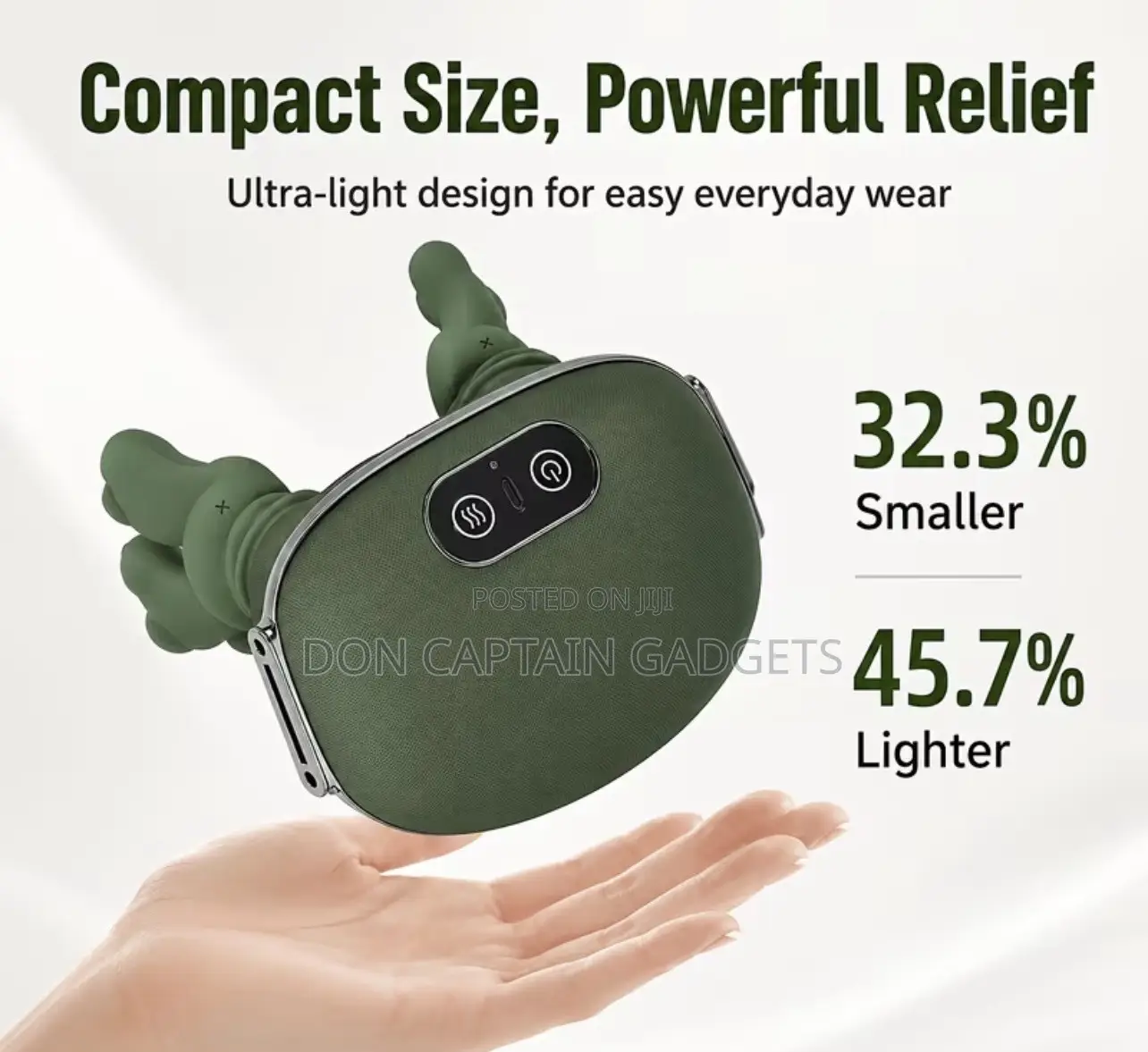 5D Kneading 4-Claw Shoulder Neck Massager, USB Rechargeable Heating