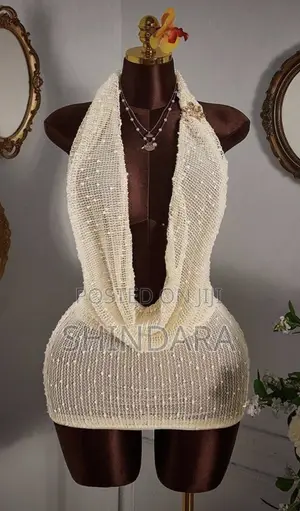 Women’s Sheer Mesh Halter Mini Dress – Custom Made
