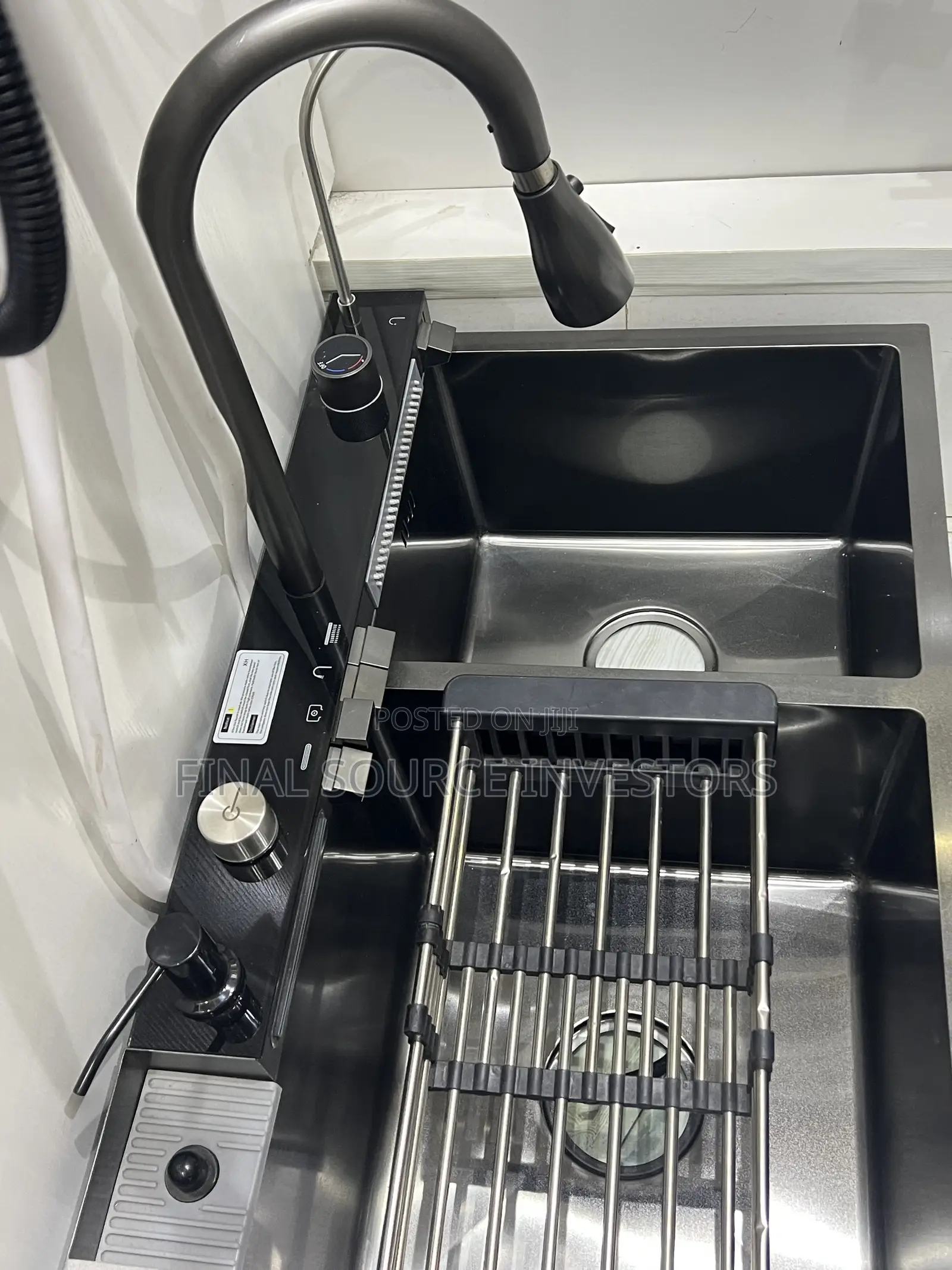 5 Button Black Double Digital Sink