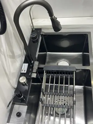 5 Button Black Double Digital Sink