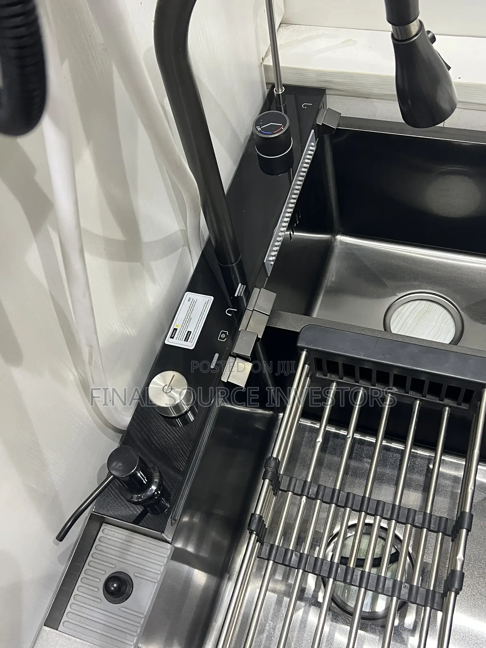 5 Button Black Double Digital Sink