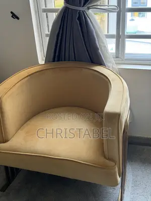 Single Seater Velvet Mustard Chait