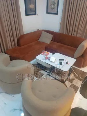 Luxury L-Shaped Sofa 2 Lounge Chairs