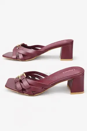 Woven Strap Heel Slip-on Sandals for Women