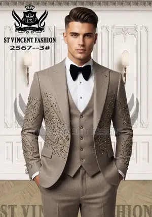 Luxurious Nude Stone Suit