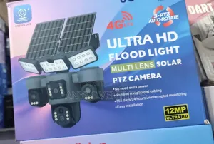Four Len's Solar CCTV Camera With Flood Light
