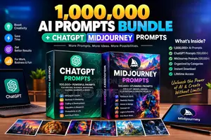 1,000,000 AI Prompts Bundle + ChatGPT Midjourney Prompts