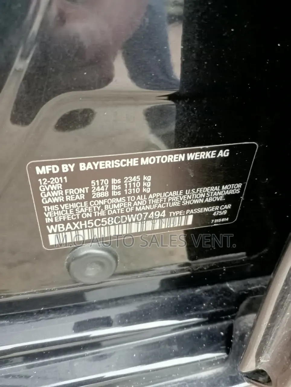 BMW 528i 2012 Black