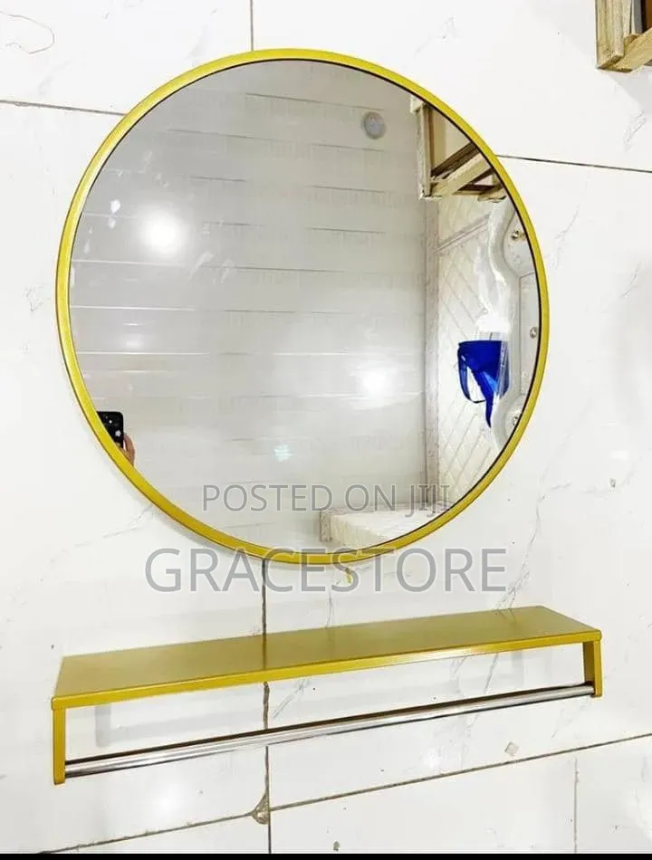 Gold Mirror With Shelf