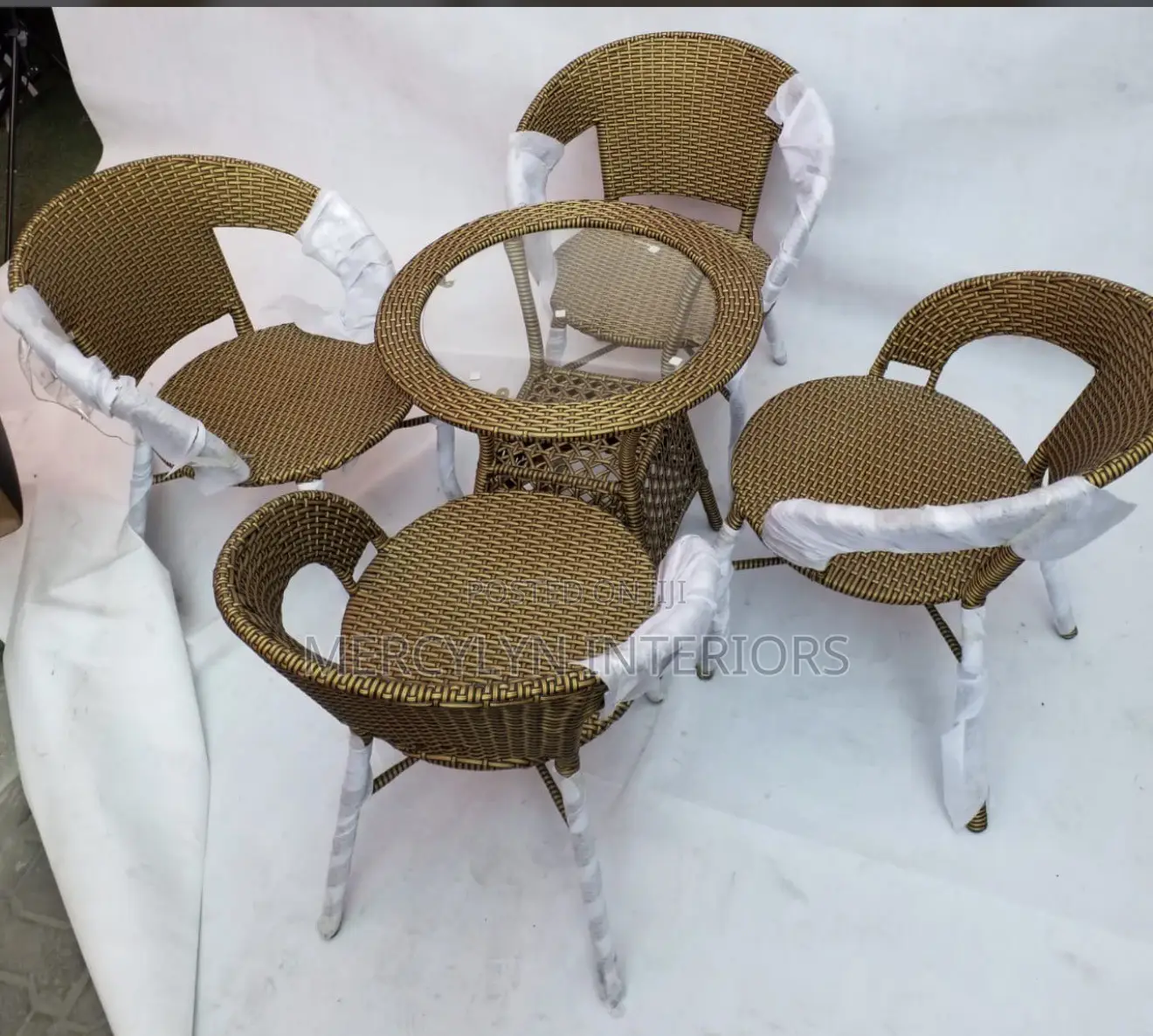 4 Seater Rattan Outdoor Dining