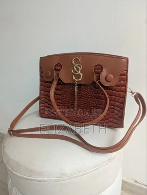 Brand New Classy Croc-Embossed Structured Handbag