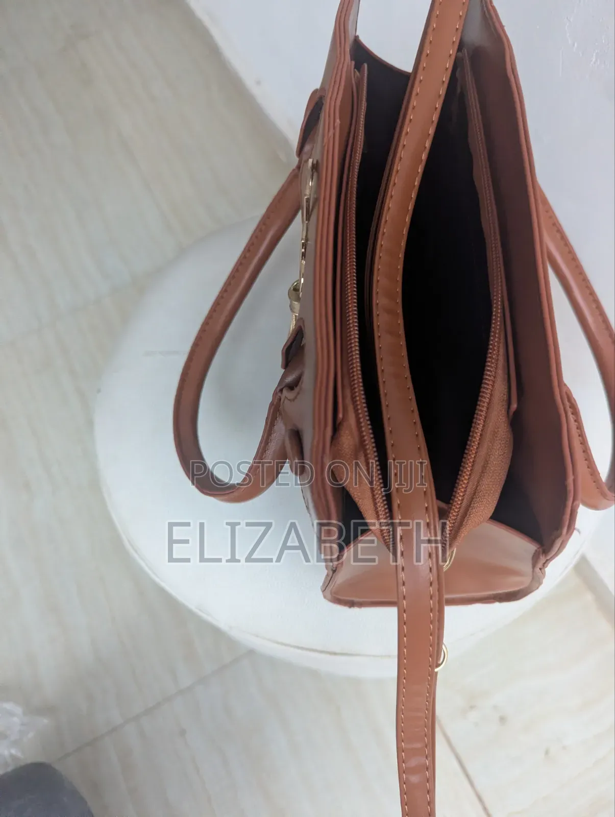 Brand New Classy Croc-Embossed Structured Handbag