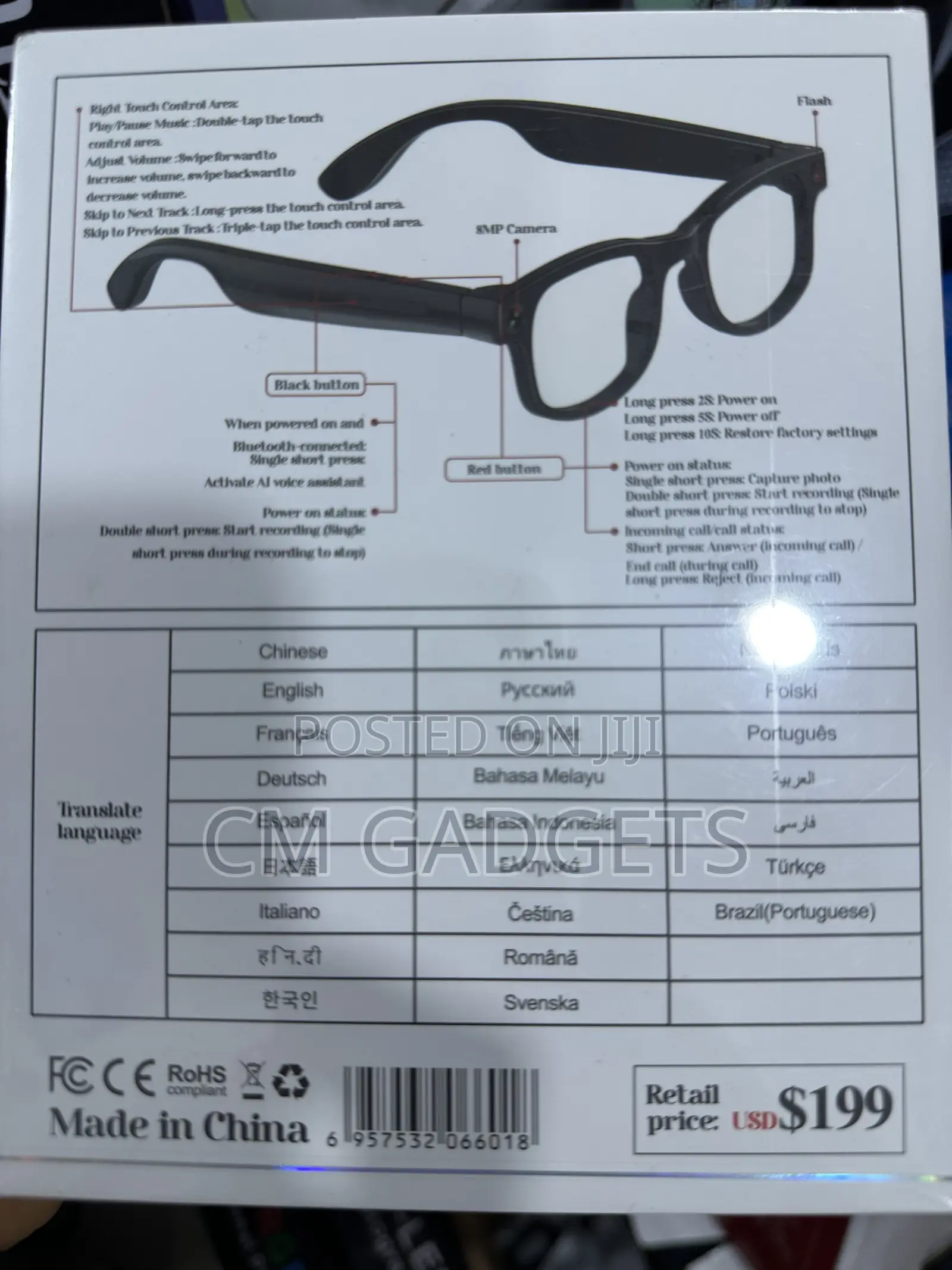 Ai Smart Glasses 8-Megapixels