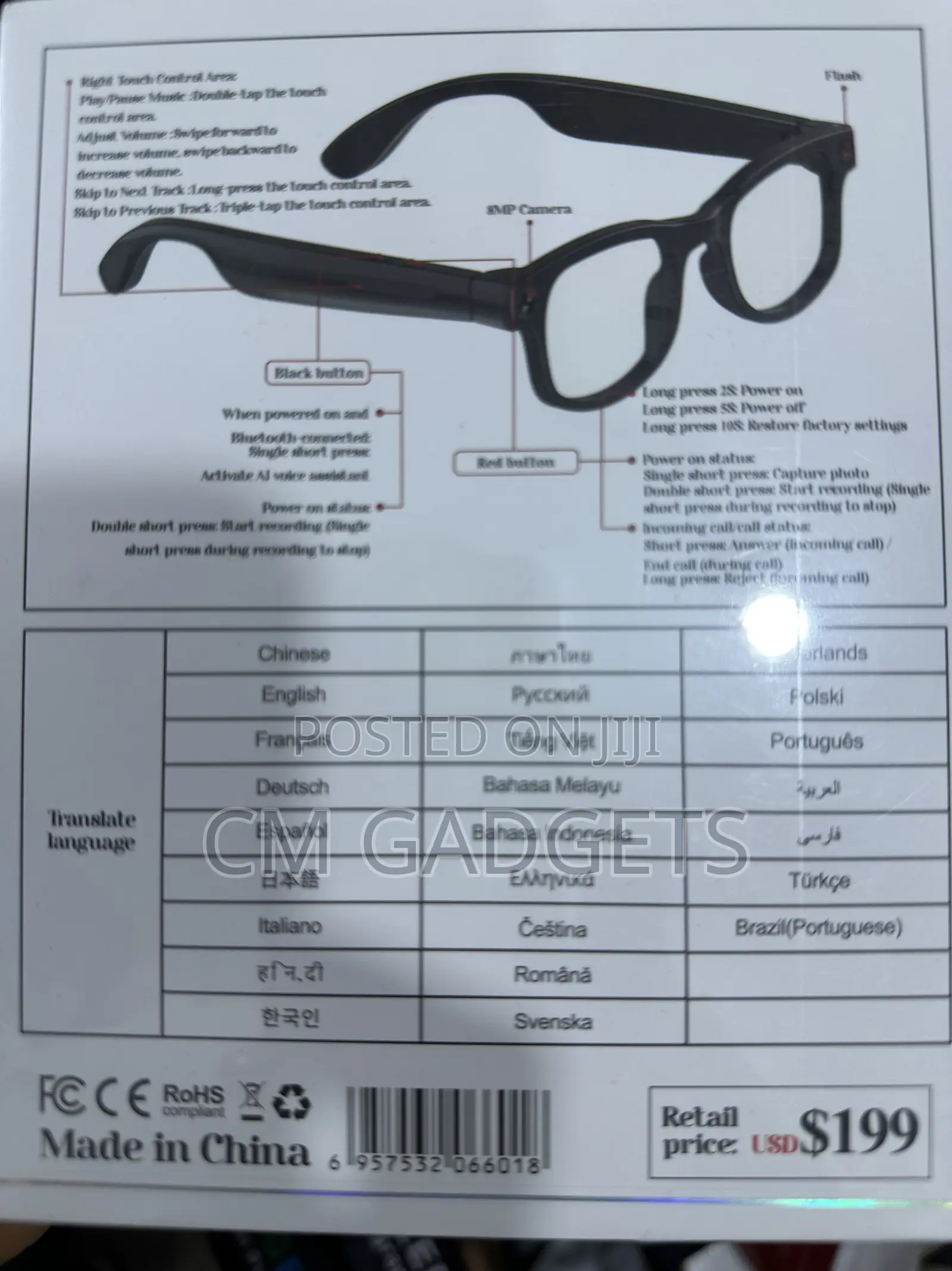 Ai Smart Glasses 8-Megapixels