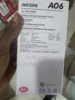 New Itel A06 32 GB Black