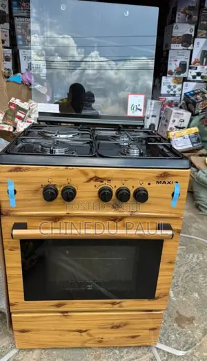 (3 Gas 1 Electric) Maxi Wood-Color (60 by 60) Standing Gas Cooker