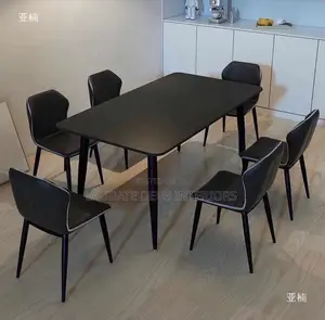 Contemporary 6 Sitters Marble Top Dining Table