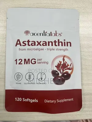 Astaxanthin 12mg Triple Strength From Microalgae,120 Softgels