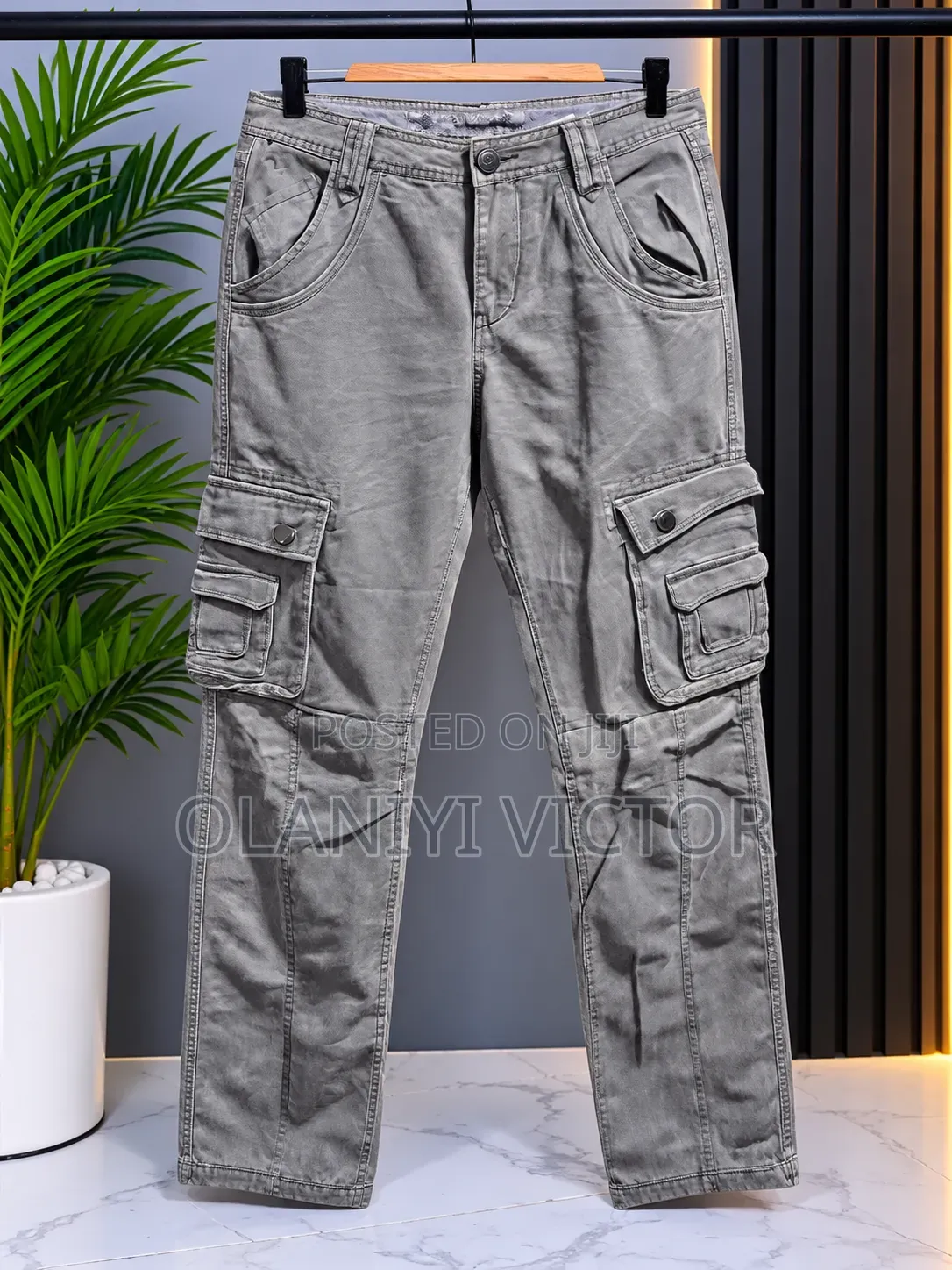 Grey Cargo Trousers