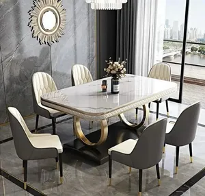 Luxury Imported 6-Seater Marble Dining Table Set