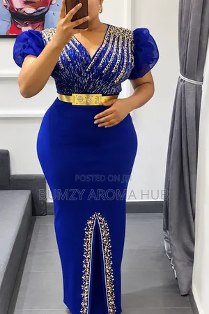 Luxury Turkish Royal Blue Beaded Gown – Size 44
