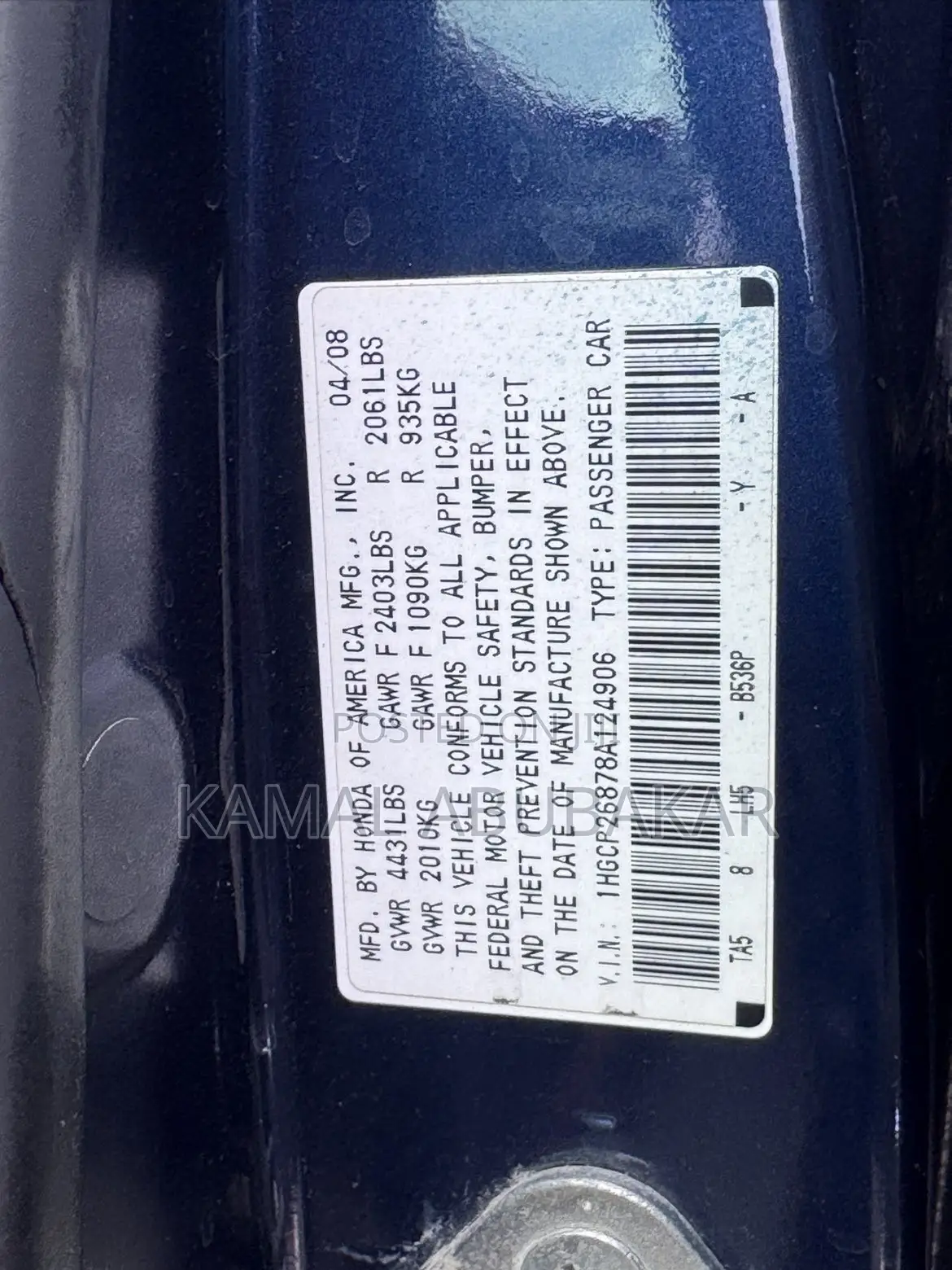 Honda Accord 2009 Blue