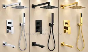 Black and Chrome Conduit Shower