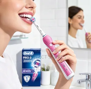 Oral-B 2000W 3D White Electric Rechargeable Toothbrush, Pink