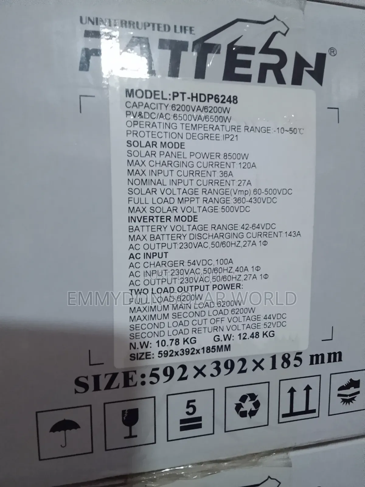 PATTERN Solar Hybrid Inverter 6.2kva 48v Parallel