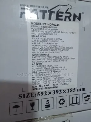 PATTERN Solar Hybrid Inverter 6.2kva 48v Parallel