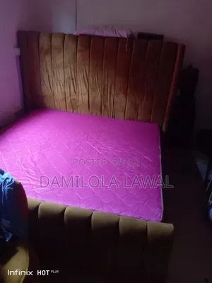 Neatly Used 10 Inches 6/6 Semi Orthopedic Mattress + Bedframe for Sale