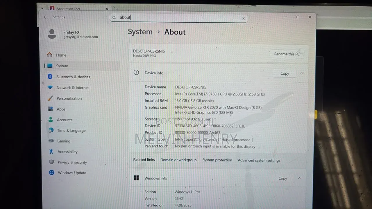Laptop 16GB Nvidia SSHD+SSD 1T
