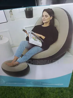 Inflatable Sofa With Footrest. (Electric Pump)