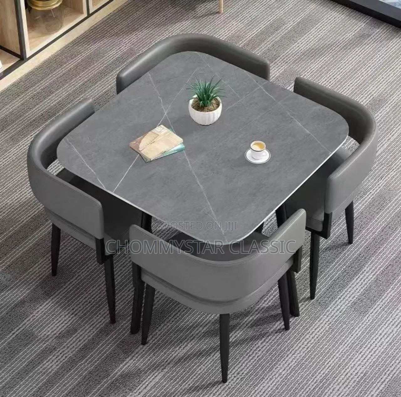 Dinning Table by 4 Gray Colour
