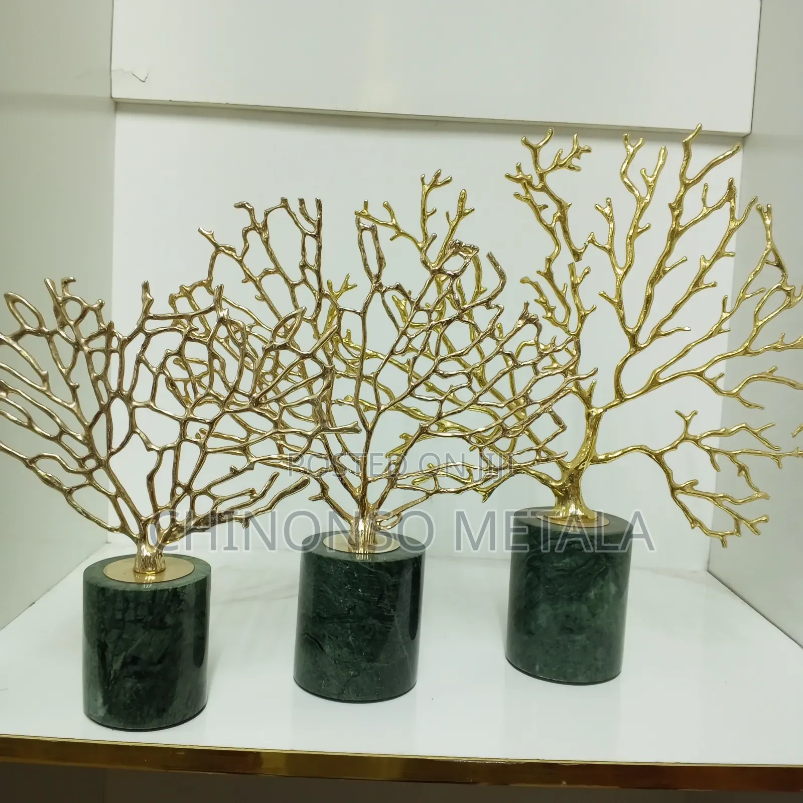 Set of 3in1 Quality UK Metal and Marble Decor