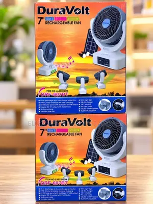 DuraVolt 7" 4-in-1 Solar Rechargeable Fan DRF-607BT
