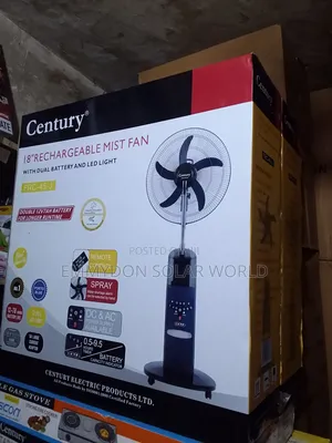 CENTURY Rechargeable Mist Fan With Dual Battery and LED Light 18inche
