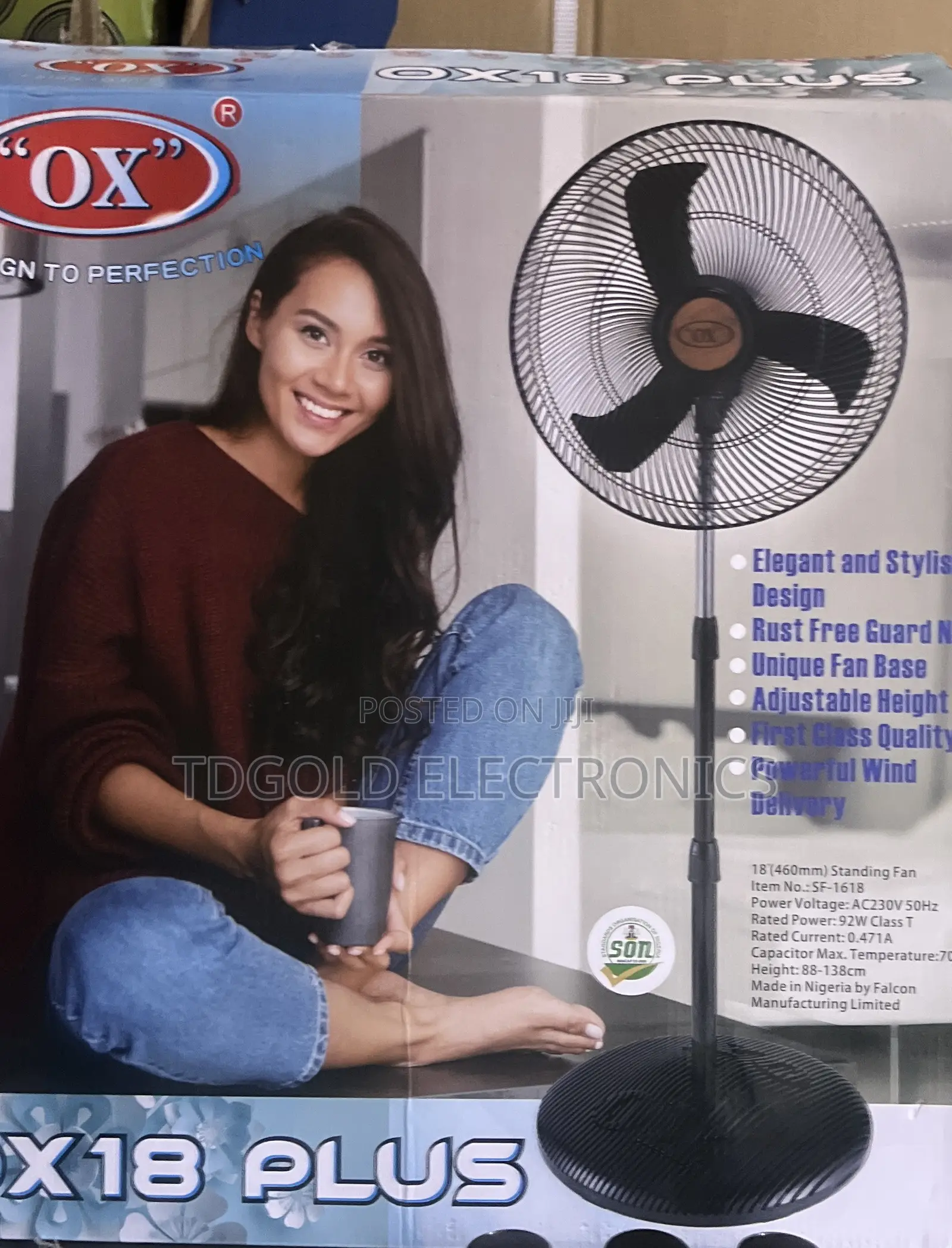 Bb Premium Ox Standing Black Fan