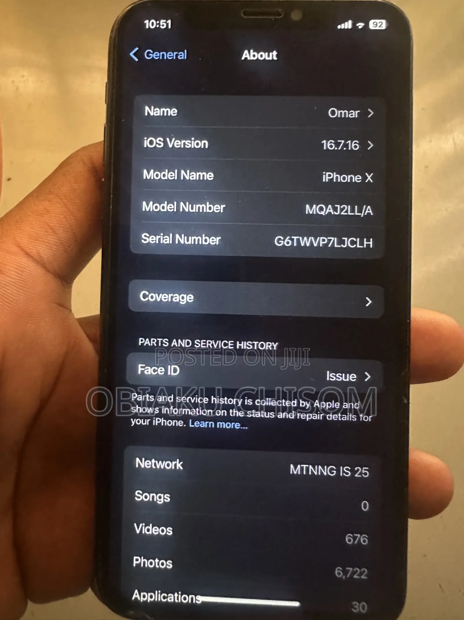 Apple iPhone X 64 GB Black