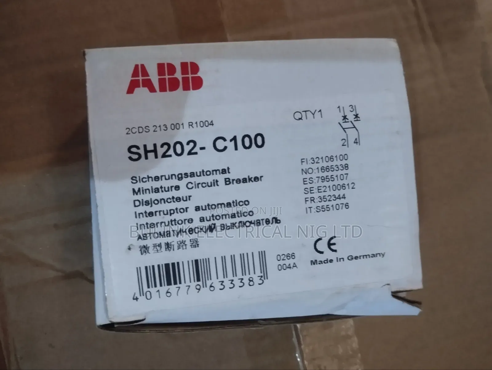 100 Amps 2 Pole ABB Breaker