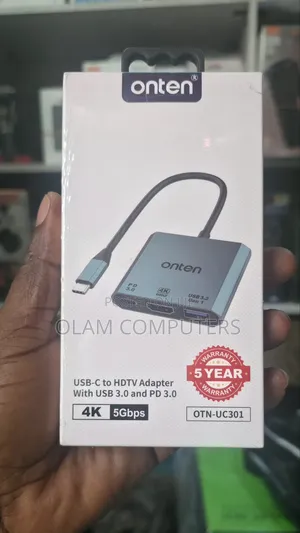 ONTEN USB-C to HDTV Adapter With USB 3.0 and PD 3.0 4K