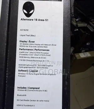 New Laptop Alienware 18 Area-51 32GB Intel Core Ultra 9 SSD 1T